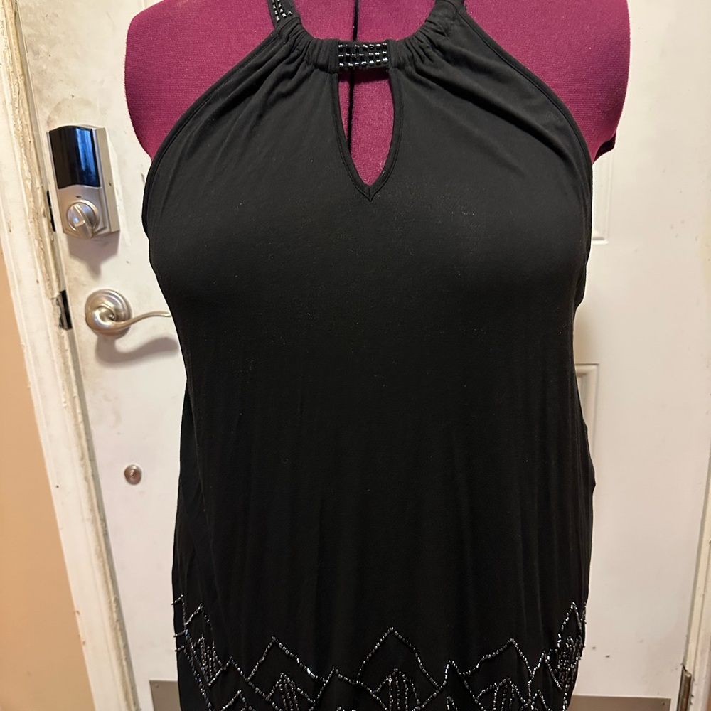 Lane Bryant Black Halter Blouse